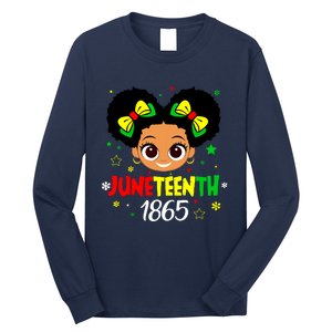 Juneteenth Celebrating 1865 Cute Black Girl Long Sleeve Shirt