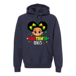 Juneteenth Celebrating 1865 Cute Black Girl Premium Hoodie