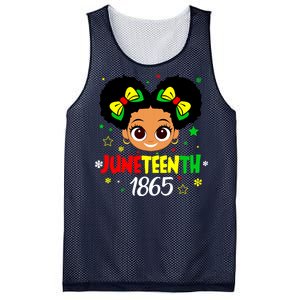 Juneteenth Celebrating 1865 Cute Black Girl Mesh Reversible Basketball Jersey Tank