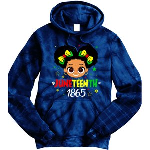 Juneteenth Celebrating 1865 Cute Black Girl Tie Dye Hoodie