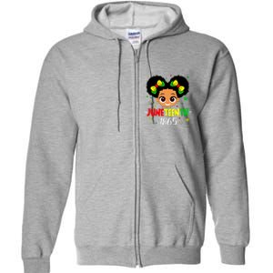 Juneteenth Celebrating 1865 Cute Black Girl Full Zip Hoodie