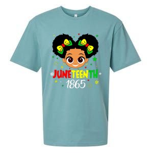 Juneteenth Celebrating 1865 Cute Black Girl Sueded Cloud Jersey T-Shirt