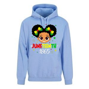 Juneteenth Celebrating 1865 Cute Black Girl Unisex Surf Hoodie