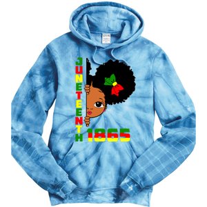 Juneteenth Celebrating 1865 Cute Black Girl Tie Dye Hoodie