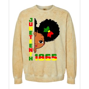 Juneteenth Celebrating 1865 Cute Black Girl Colorblast Crewneck Sweatshirt