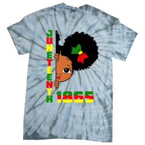 Juneteenth Celebrating 1865 Cute Black Girl Tie-Dye T-Shirt