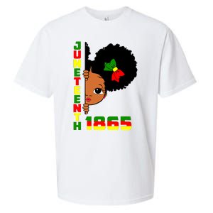 Juneteenth Celebrating 1865 Cute Black Girl Sueded Cloud Jersey T-Shirt