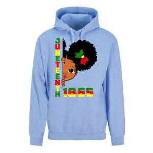 Juneteenth Celebrating 1865 Cute Black Girl Unisex Surf Hoodie