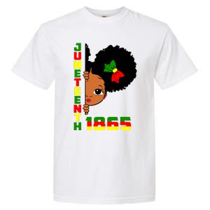 Juneteenth Celebrating 1865 Cute Black Girl Garment-Dyed Heavyweight T-Shirt