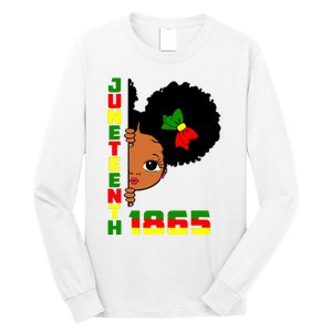 Juneteenth Celebrating 1865 Cute Black Girl Long Sleeve Shirt