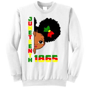 Juneteenth Celebrating 1865 Cute Black Girl Sweatshirt