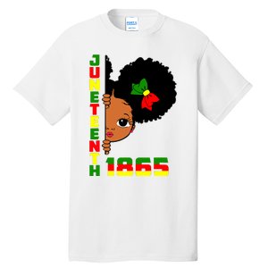 Juneteenth Celebrating 1865 Cute Black Girl Tall T-Shirt