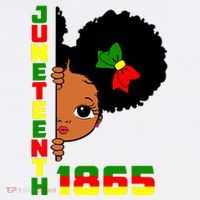 Juneteenth Celebrating 1865 Cute Black Girl Tall T-Shirt