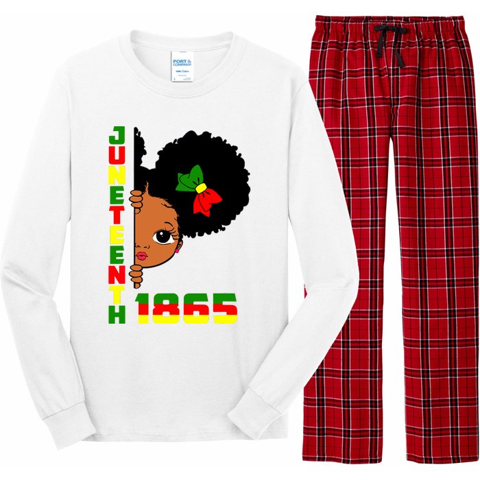 Juneteenth Celebrating 1865 Cute Black Girl Long Sleeve Pajama Set