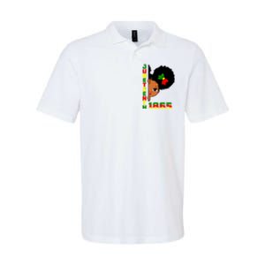 Juneteenth Celebrating 1865 Cute Black Girl Softstyle Adult Sport Polo