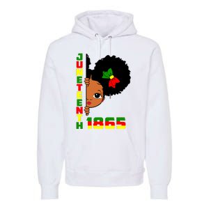 Juneteenth Celebrating 1865 Cute Black Girl Premium Hoodie