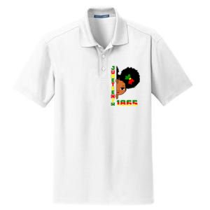 Juneteenth Celebrating 1865 Cute Black Girl Dry Zone Grid Polo