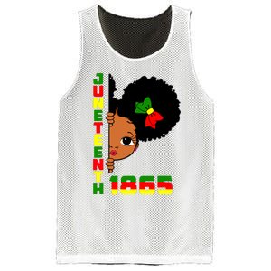 Juneteenth Celebrating 1865 Cute Black Girl Mesh Reversible Basketball Jersey Tank