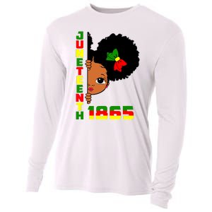 Juneteenth Celebrating 1865 Cute Black Girl Cooling Performance Long Sleeve Crew