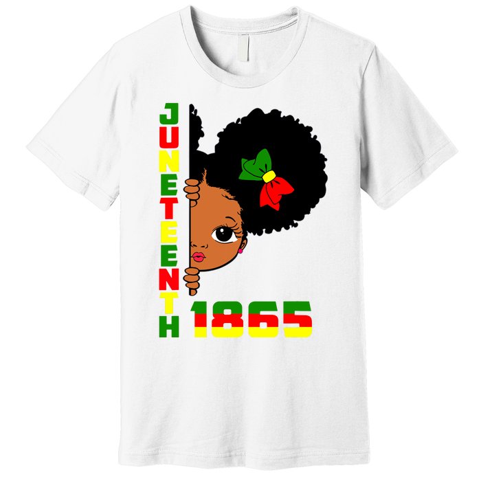 Juneteenth Celebrating 1865 Cute Black Girl Premium T-Shirt