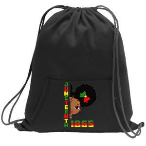 Juneteenth Celebrating 1865 Cute Black Sweatshirt Cinch Pack Bag