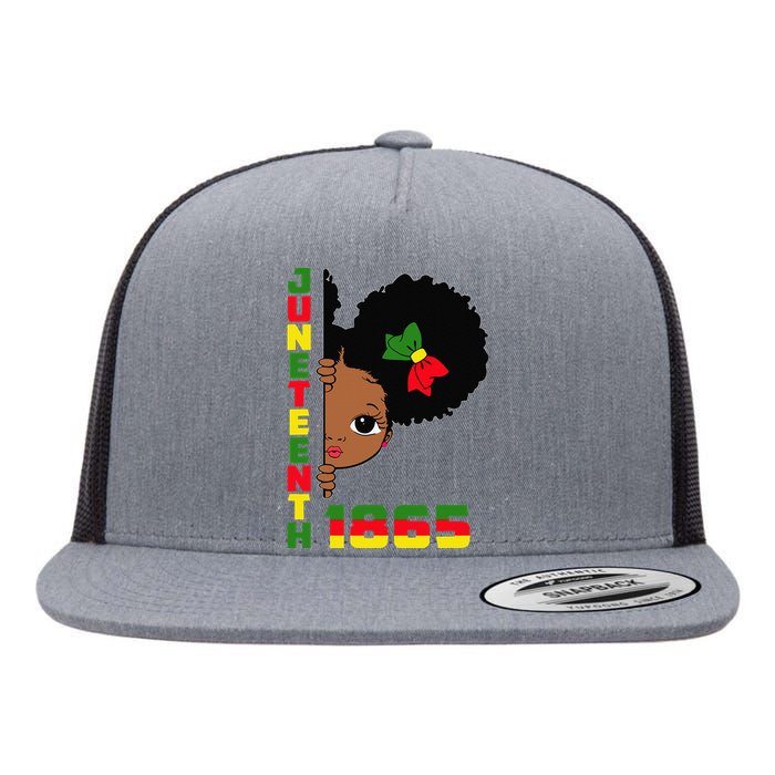 Juneteenth Celebrating 1865 Cute Black Flat Bill Trucker Hat