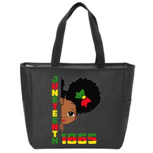 Juneteenth Celebrating 1865 Cute Black Zip Tote Bag