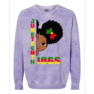 Juneteenth Celebrating 1865 Cute Black Colorblast Crewneck Sweatshirt