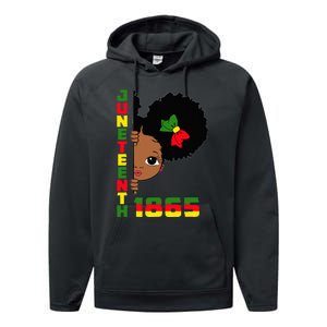 Juneteenth Celebrating 1865 Cute Black Performance Fleece Hoodie