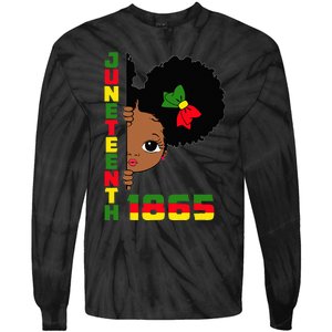 Juneteenth Celebrating 1865 Cute Black Tie-Dye Long Sleeve Shirt