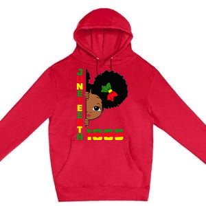 Juneteenth Celebrating 1865 Cute Black Premium Pullover Hoodie