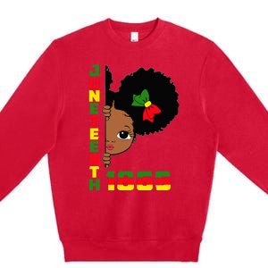 Juneteenth Celebrating 1865 Cute Black Premium Crewneck Sweatshirt