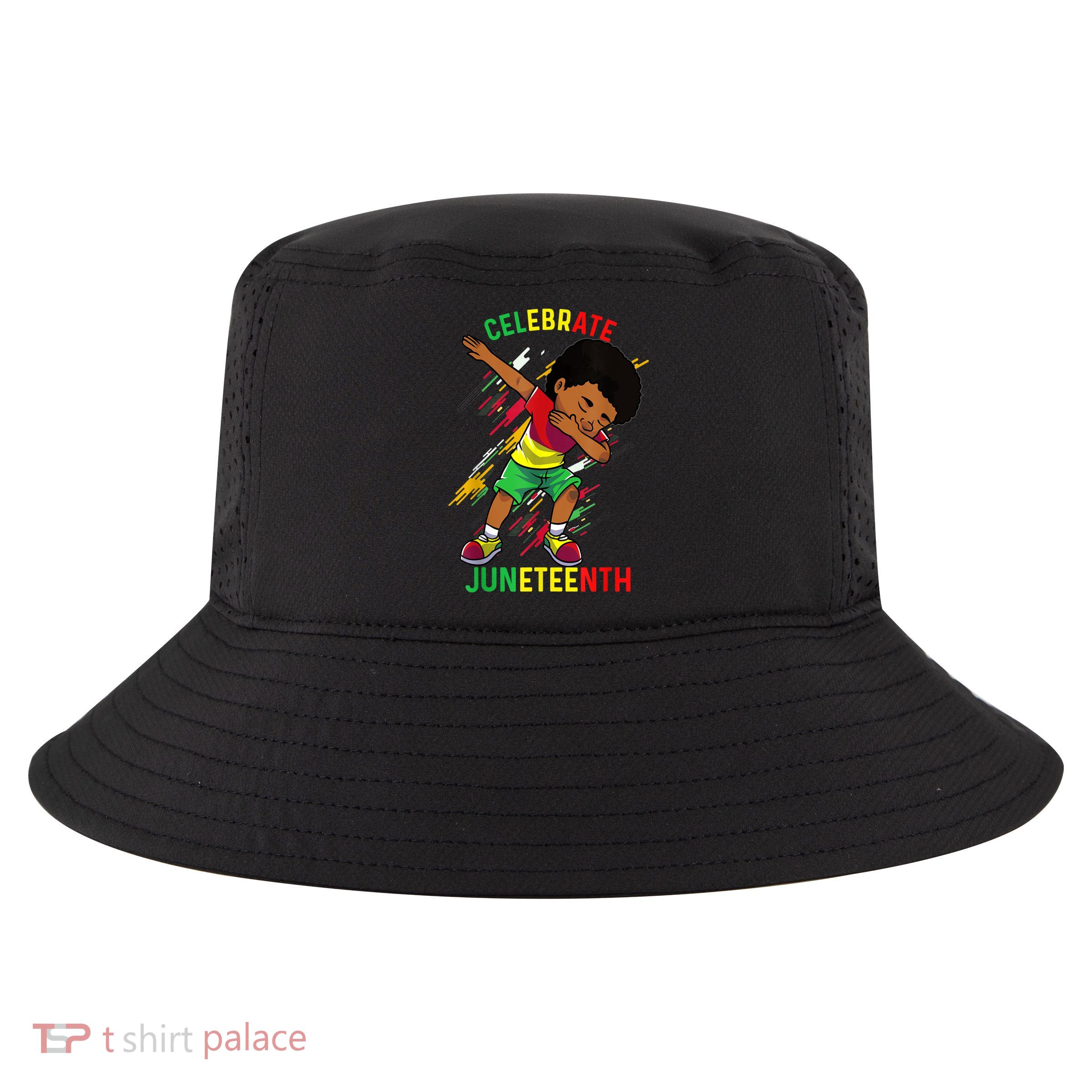 Juneteenth Celebrate 1865 King Dabbing Black African Boys Cool Comfort Performance Bucket Hat