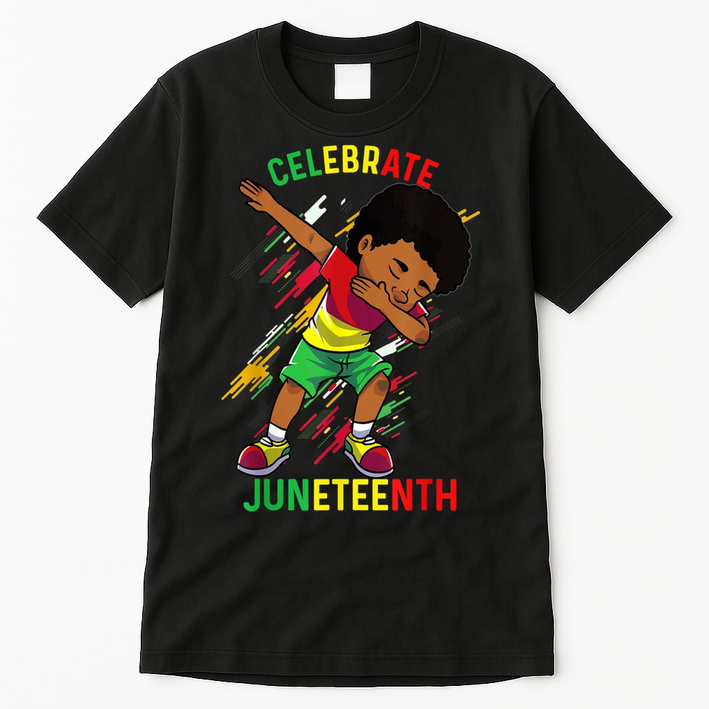 Juneteenth Celebrate 1865 King Dabbing Black African Boys Tall T-Shirt