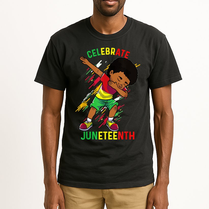 Juneteenth Celebrate 1865 King Dabbing Black African Boys Tall T-Shirt