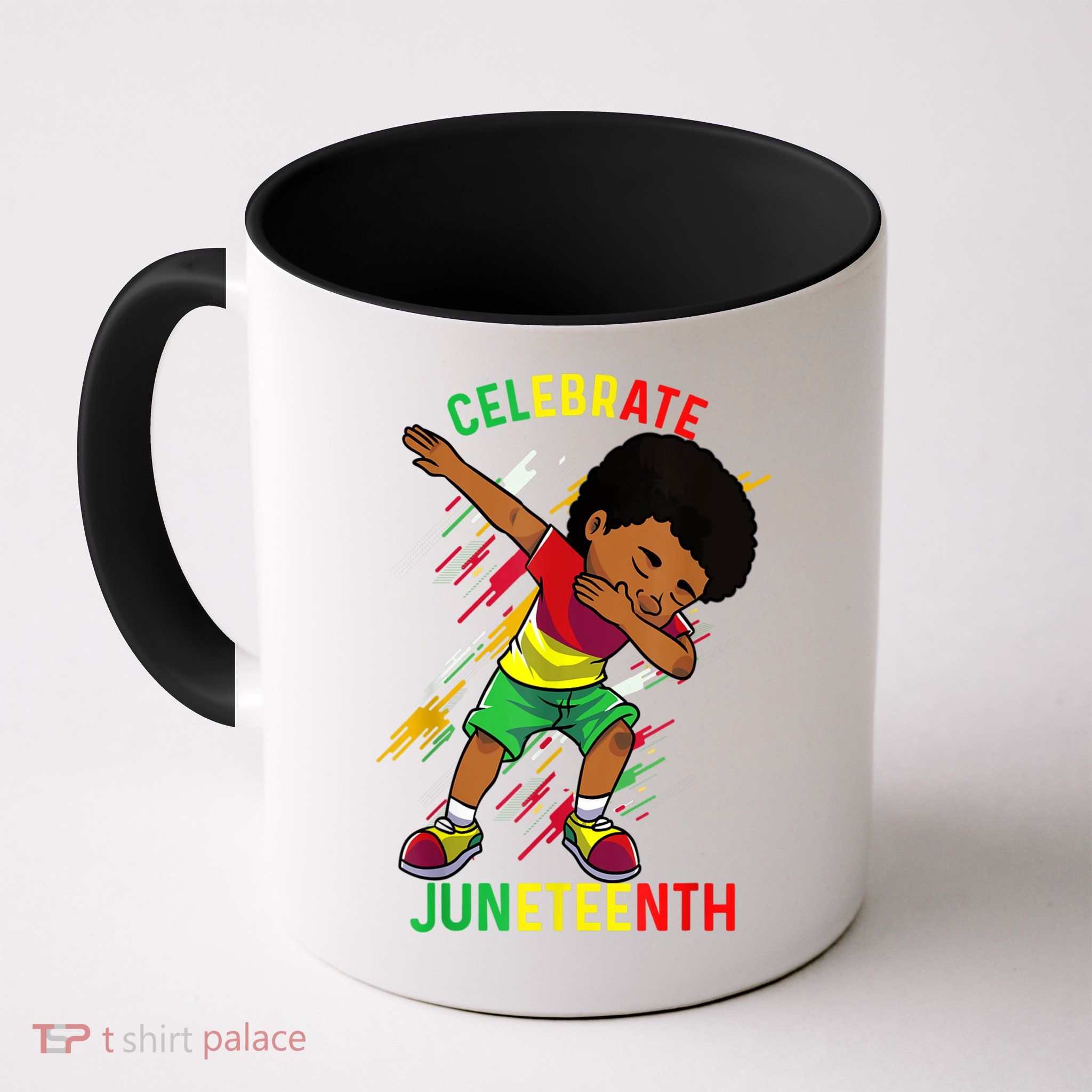 Juneteenth Celebrate 1865 King Dabbing Black African Boys Mug