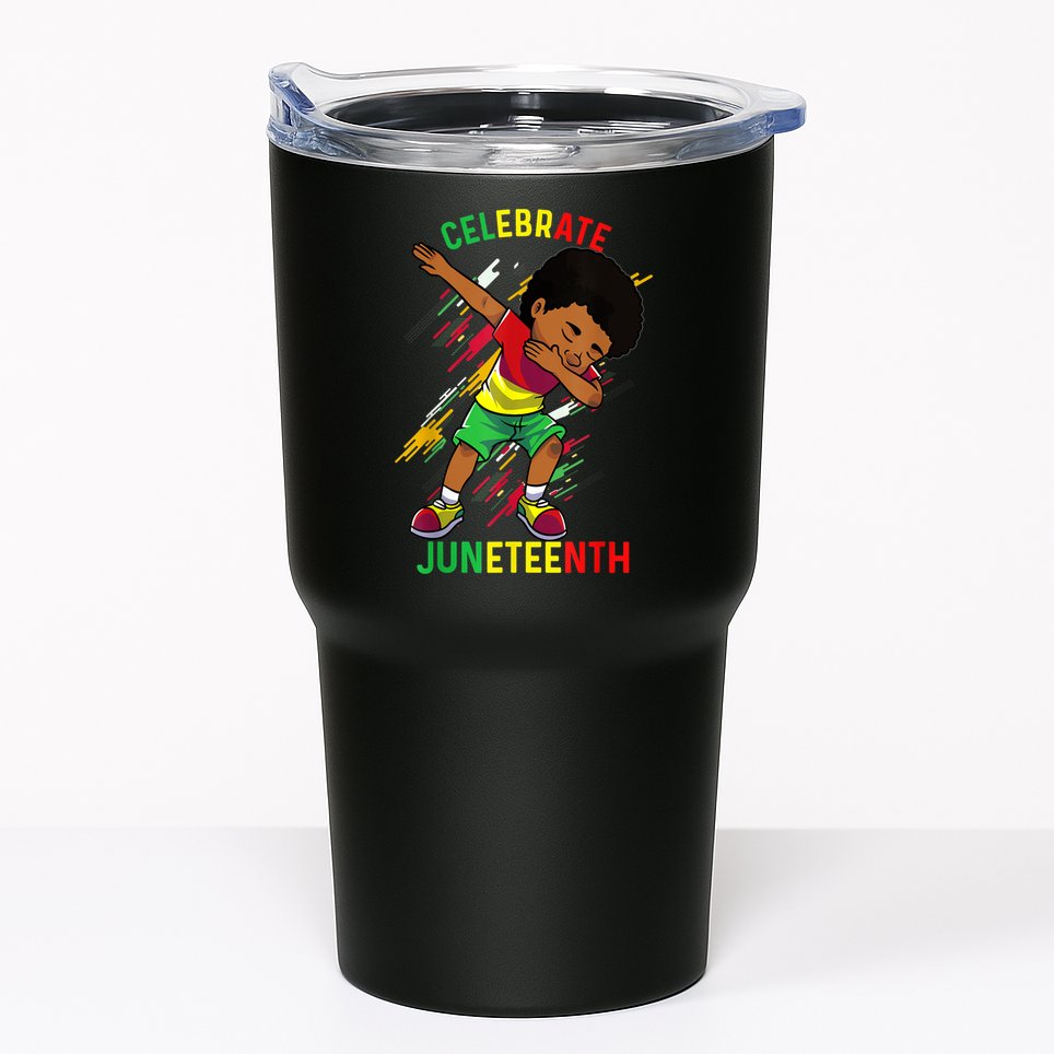 Juneteenth Celebrate 1865 King Dabbing Black African Boys Tumbler