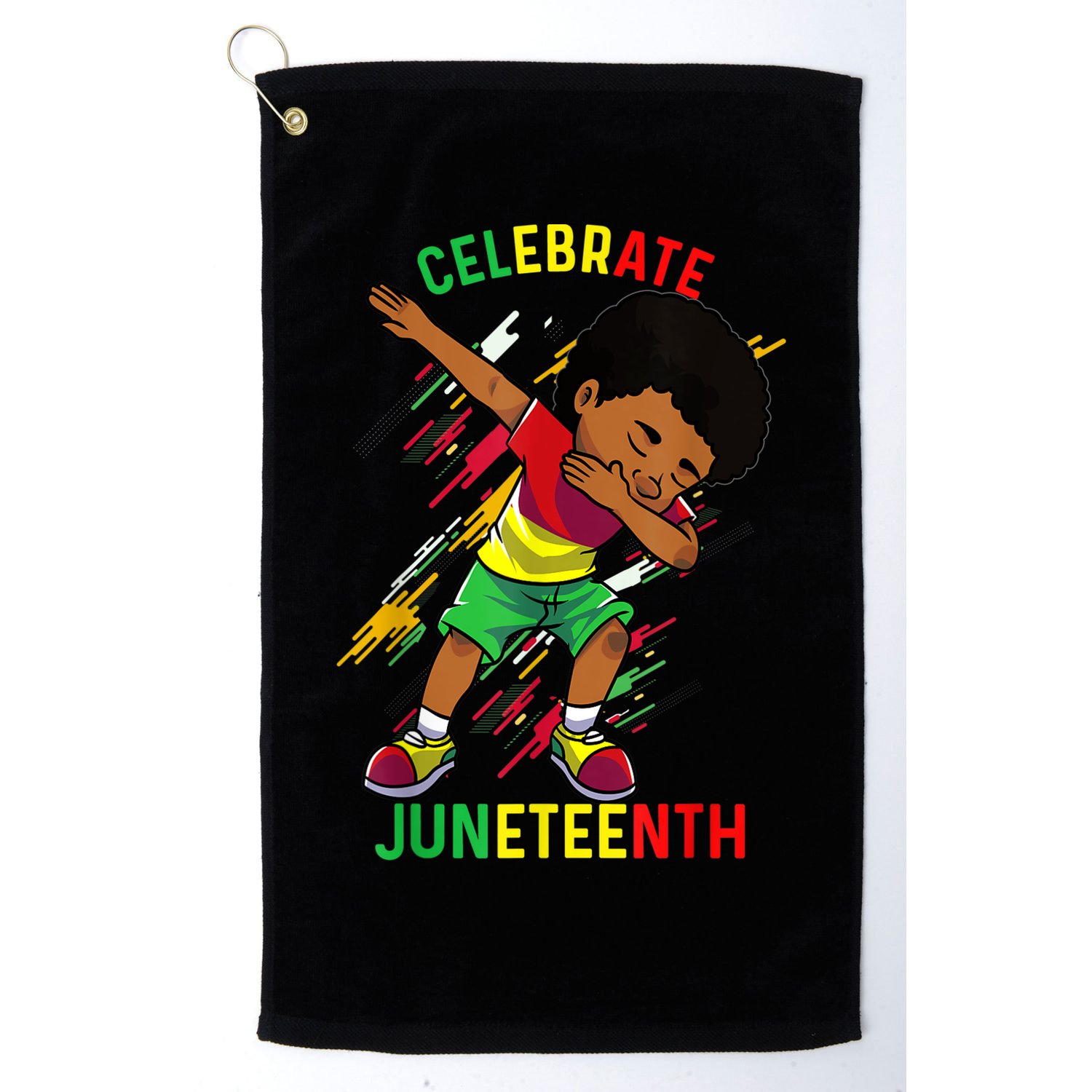 Juneteenth Celebrate 1865 King Dabbing Black African Boys Golf Towel