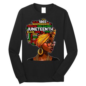 Juneteenth Celebrate 1865 Afro Black Natural Hair Women Long Sleeve Shirt