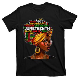 Juneteenth Celebrate 1865 Afro Black Natural Hair Women T-Shirt