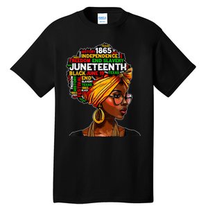 Juneteenth Celebrate 1865 Afro Black Natural Hair Women Tall T-Shirt