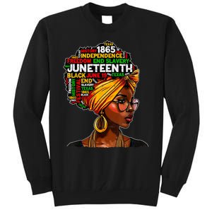 Juneteenth Celebrate 1865 Afro Black Natural Hair Women Tall Sweatshirt