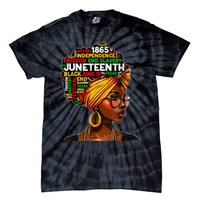 Juneteenth Celebrate 1865 Afro Black Natural Hair Women Tie-Dye T-Shirt