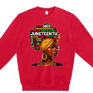 Juneteenth Celebrate 1865 Afro Black Natural Hair Women Premium Crewneck Sweatshirt