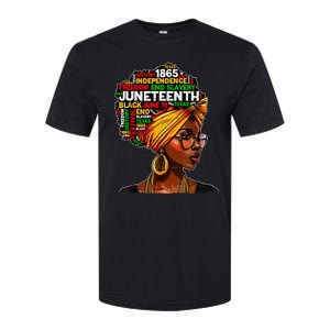 Juneteenth Celebrate 1865 Afro Black Natural Hair Women Softstyle CVC T-Shirt