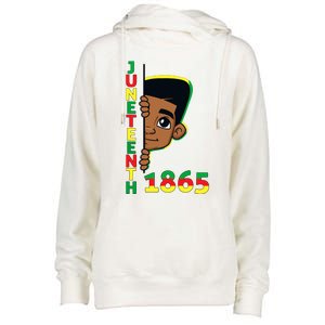 Juneteenth Celebrating 1865 Cool Brown Skin King Boy Womens Funnel Neck Pullover Hood