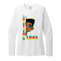 Juneteenth Celebrating 1865 Cool Brown Skin King Boy Womens CVC Long Sleeve Shirt