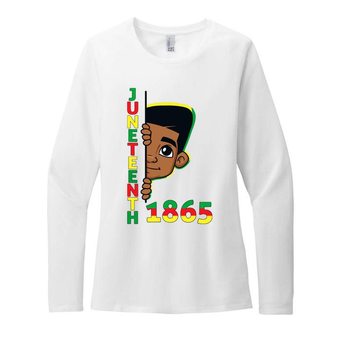 Juneteenth Celebrating 1865 Cool Brown Skin King Boy Womens CVC Long Sleeve Shirt