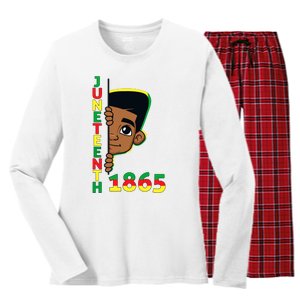 Juneteenth Celebrating 1865 Cool Brown Skin King Boy Women's Long Sleeve Flannel Pajama Set 