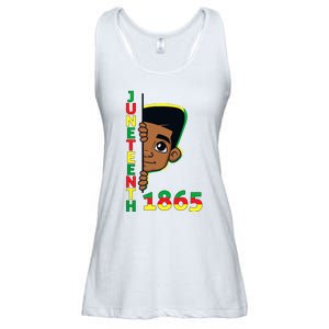 Juneteenth Celebrating 1865 Cool Brown Skin King Boy Ladies Essential Flowy Tank